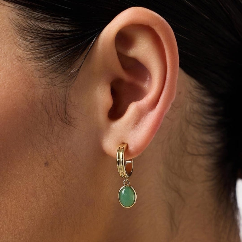 Graceful Aventurine Drop Earrings Luck and Opportunity Attraction