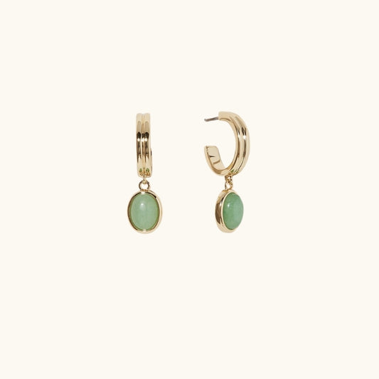 Graceful Aventurine Drop Earrings Luck and Opportunity Attraction