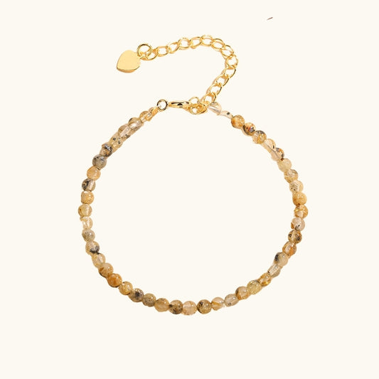 Gold Rutilated Quartz Bracelet for Wealth and Success