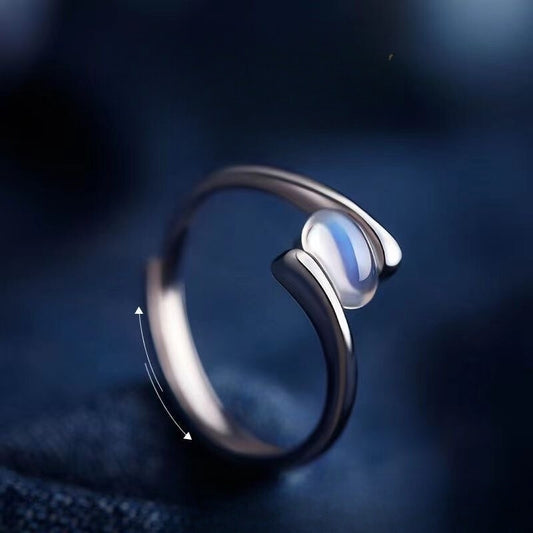 Adjustable Ethereal Moonstone Ring Environment-Responsive Gemstone