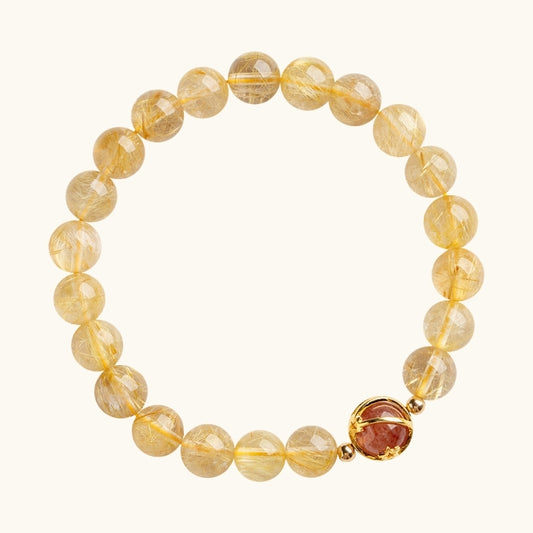 Rutilated Quartz Energy Bracelet For Wealth